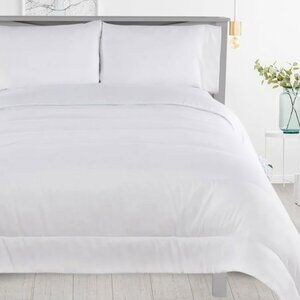 New White Embossed 5 Piece Comforter Set • KING Size